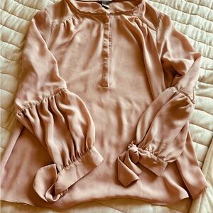 Kenar Blush Pink Blouse with Bow Cuffs